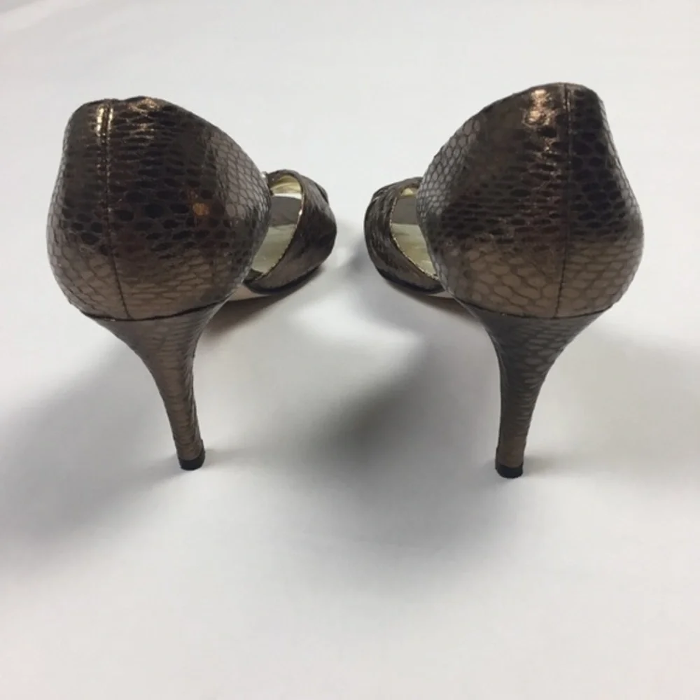 Caparros Copper Faux Snakeskin Embellished‎ Heels